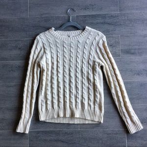 Beige J.Crew cable knit sweater
